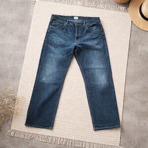 Hudson 38 Men's Jeans Distressed Denim Button Fly Relaxed Fit Jeans‎ Western